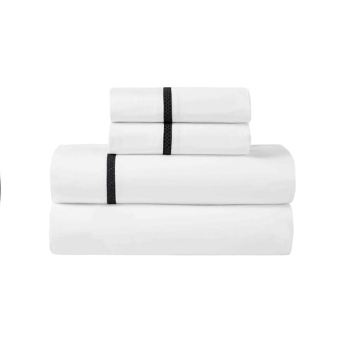 100% Cotton Bed Sheet Set Cross-Stitch Embroidered Deep Pocket Riverton