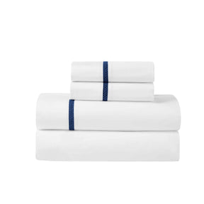 Riverton Cotton Cross-Stitch Embroidered Deep Pocket Bed Sheet Set