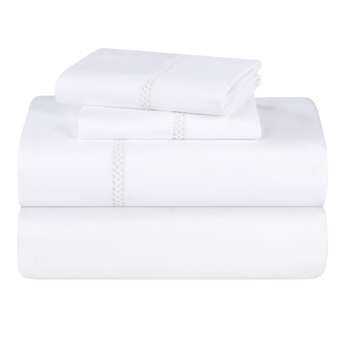 Riverton Cotton Cross-Stitch Embroidered Deep Pocket Bed Sheet Set