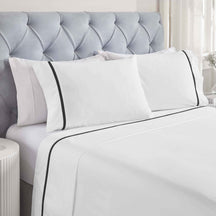 Riverton Cotton Cross-Stitch Embroidered Deep Pocket Bed Sheet Set