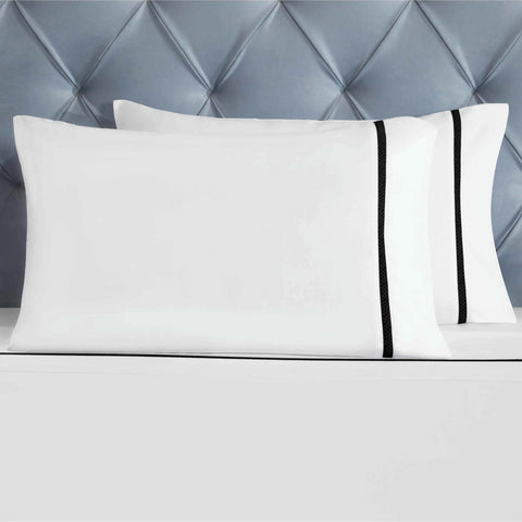 100% Cotton Bed Sheet Set Cross-Stitch Embroidered Deep Pocket Riverton