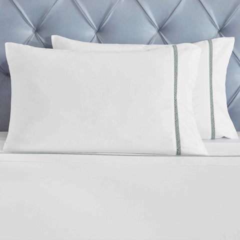 100% Cotton Bed Sheet Set Cross-Stitch Embroidered Deep Pocket Riverton