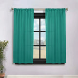 Solid Room Darkening Rod Pocket Blackout Curtain Panels, Set of 2