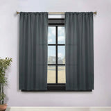 Solid Room Darkening Rod Pocket Blackout Curtain Panels, Set of 2