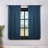 Solid Room Darkening Rod Pocket Blackout Curtain Panels, Set of 2