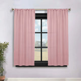 Solid Room Darkening Rod Pocket Blackout Curtain Panels, Set of 2