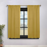 Solid Room Darkening Rod Pocket Blackout Curtain Panels, Set of 2