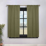 Solid Room Darkening Rod Pocket Blackout Curtain Panels, Set of 2