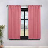 Solid Room Darkening Rod Pocket Blackout Curtain Panels, Set of 2