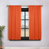 Solid Room Darkening Rod Pocket Blackout Curtain Panels, Set of 2