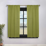 Solid Room Darkening Rod Pocket Blackout Curtain Panels, Set of 2