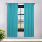 Solid Room Darkening Rod Pocket Blackout Curtain Panels, Set of 2