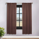 Solid Room Darkening Rod Pocket Blackout Curtain Panels, Set of 2