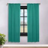 Solid Room Darkening Rod Pocket Blackout Curtain Panels, Set of 2