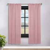 Solid Room Darkening Rod Pocket Blackout Curtain Panels, Set of 2
