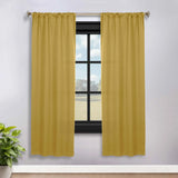 Solid Room Darkening Rod Pocket Blackout Curtain Panels, Set of 2