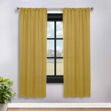 Solid Room Darkening Rod Pocket Blackout Curtain Panels, Set of 2