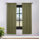 Solid Room Darkening Rod Pocket Blackout Curtain Panels, Set of 2
