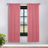 Solid Room Darkening Rod Pocket Blackout Curtain Panels, Set of 2
