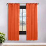 Solid Room Darkening Rod Pocket Blackout Curtain Panels, Set of 2