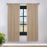Solid Room Darkening Rod Pocket Blackout Curtain Panels, Set of 2