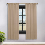 Solid Room Darkening Rod Pocket Blackout Curtain Panels, Set of 2