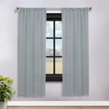 Solid Room Darkening Rod Pocket Blackout Curtain Panels, Set of 2