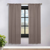 Solid Room Darkening Rod Pocket Blackout Curtain Panels, Set of 2