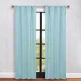 Solid Room Darkening Rod Pocket Blackout Curtain Panels, Set of 2