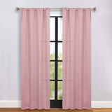 Solid Room Darkening Rod Pocket Blackout Curtain Panels, Set of 2