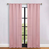 Solid Room Darkening Rod Pocket Blackout Curtain Panels, Set of 2