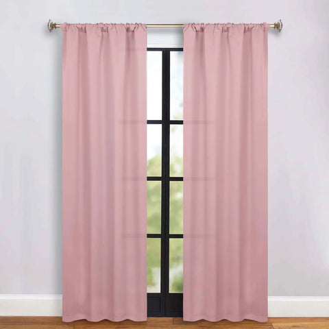 Solid Room Darkening Rod Pocket Blackout Curtain Panels, Set of 2
