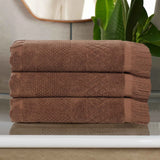 Cotton Geometric Jacquard Absorbent Bath Towel Set of 3