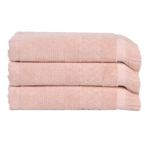 Cotton Geometric Jacquard Absorbent Bath Towel Set of 3
