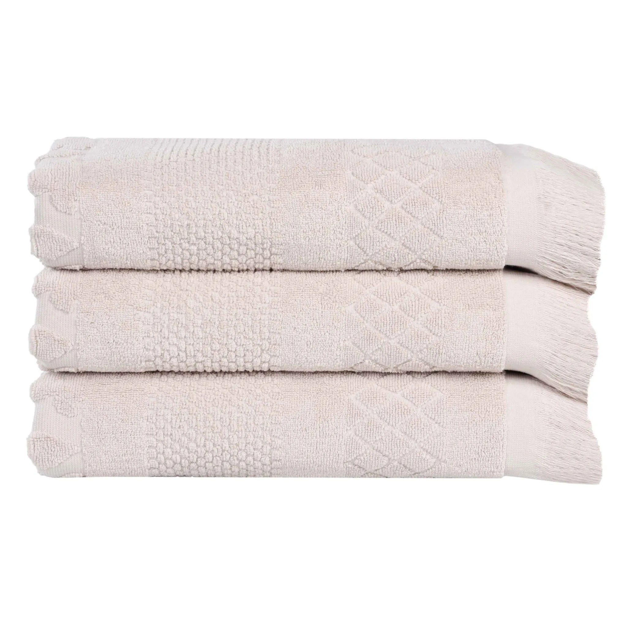 Cotton Geometric Jacquard Absorbent Bath Towel Set of 3