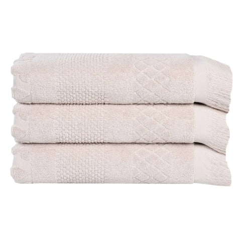 Cotton Geometric Jacquard Absorbent Bath Towel Set of 3
