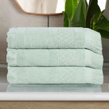Cotton Geometric Jacquard Absorbent Bath Towel Set of 3