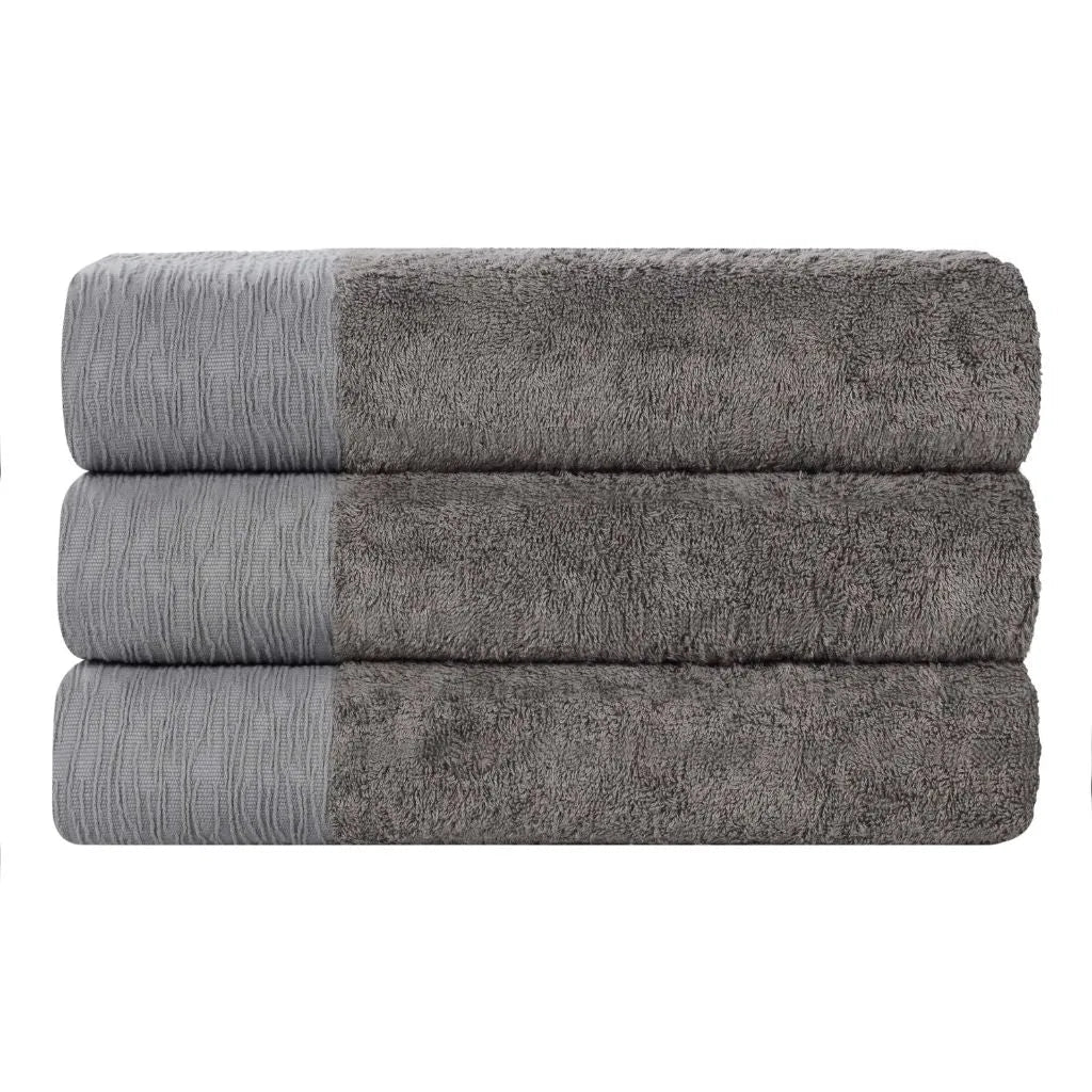 Rayon from Bamboo Eco-Friendly Fluffy Soft Solid Bath Towel Set of 3