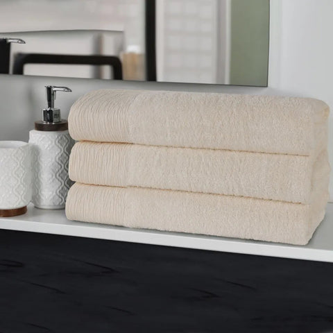 Rayon from Bamboo Eco-Friendly Fluffy Soft Solid Bath Towel Set of 3