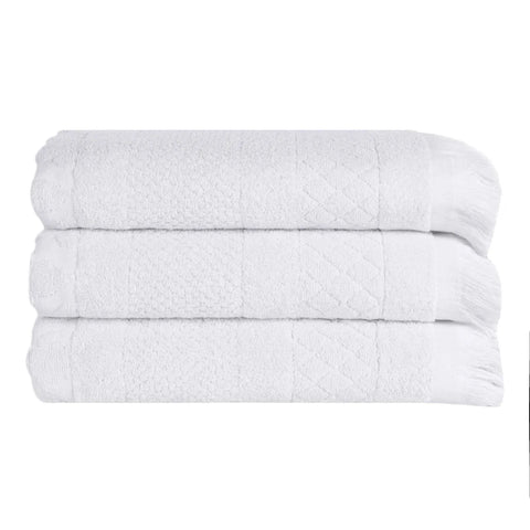 Cotton Geometric Jacquard Absorbent Bath Towel Set of 3