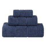 Napa Zero Twist Cotton Solid Waffle Honeycomb 3 Piece Towel Set