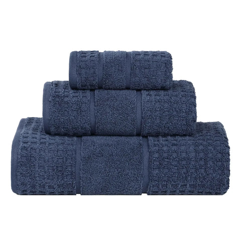 Napa Zero Twist Cotton Solid Waffle Honeycomb 3 Piece Towel Set