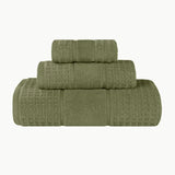 Napa Zero Twist Cotton Solid Waffle Honeycomb 3 Piece Towel Set