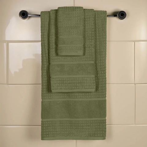 Napa Zero Twist Cotton Solid Waffle Honeycomb 3 Piece Towel Set