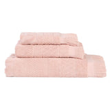Rolla Cotton Geometric Jacquard Plush Soft Absorbent 3 Piece Towel Set