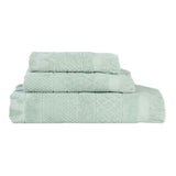 Rolla Cotton Geometric Jacquard Plush Soft Absorbent 3 Piece Towel Set