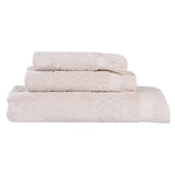 Rolla Cotton Geometric Jacquard Plush Soft Absorbent 3 Piece Towel Set