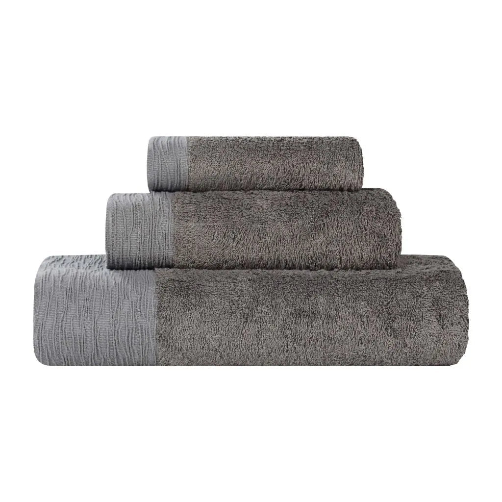 Rayon from Bamboo Eco-Friendly Fluffy Soft Solid 3 Piece Towel Set
