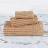 Soho Ribbed Cotton Absorbent 3 Piece Assorted Towel Set