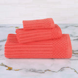Soho Ribbed Cotton Absorbent 3 Piece Assorted Towel Set